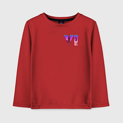 Лонгслив хлопковый детский GTA VI - logo, цвет: красный