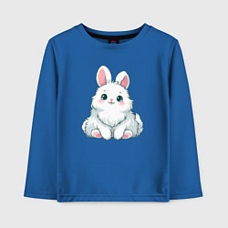 Лонгслив хлопковый детский Пушистый аниме кролик, цвет: синий