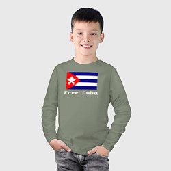 Лонгслив хлопковый детский Free Cuba, цвет: авокадо — фото 2