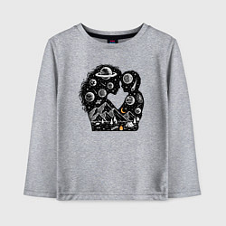 Лонгслив хлопковый детский Space family, цвет: меланж