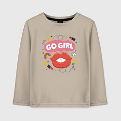 Детский лонгслив Go girl lips