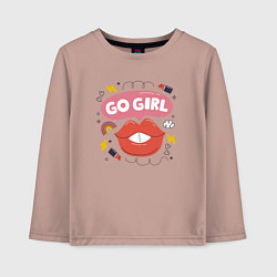 Детский лонгслив Go girl lips