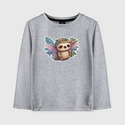 Лонгслив хлопковый детский Маленький ленивец, цвет: меланж