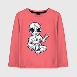 Лонгслив хлопковый детский Baby alien, цвет: коралловый