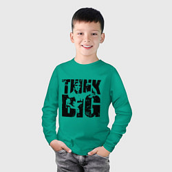 Лонгслив хлопковый детский Арнольд - мысли масштабно, цвет: зеленый — фото 2