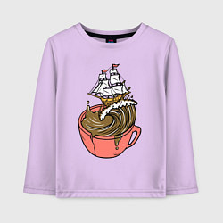 Детский лонгслив Кофейный корабль