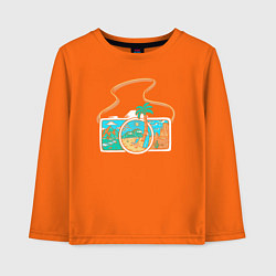 Лонгслив хлопковый детский Foto summer, цвет: оранжевый