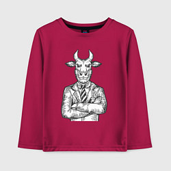 Лонгслив хлопковый детский Bull boss, цвет: маджента