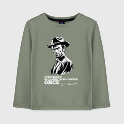 Лонгслив хлопковый детский Иствуд кино вестерн, цвет: авокадо