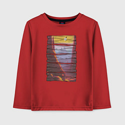 Лонгслив хлопковый детский Поиски вершин, цвет: красный