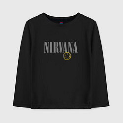 Лонгслив хлопковый детский Nirvana logo smile, цвет: черный