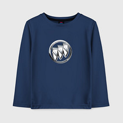 Лонгслив хлопковый детский Buick logo металик, цвет: тёмно-синий