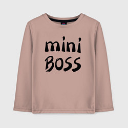 Лонгслив хлопковый детский Mini boss, цвет: пыльно-розовый