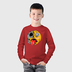 Лонгслив хлопковый детский Гипносмайл emoji, цвет: красный — фото 2