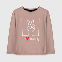Лонгслив хлопковый детский I love bunny, цвет: пыльно-розовый