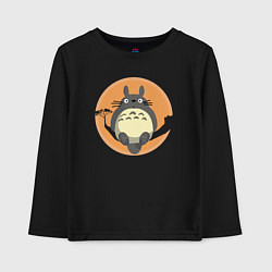 Лонгслив хлопковый детский Totoro on the tree, цвет: черный