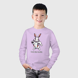 Лонгслив хлопковый детский Как бы заяц, цвет: лаванда — фото 2