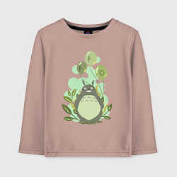 Лонгслив хлопковый детский Green Totoro, цвет: пыльно-розовый