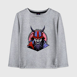 Лонгслив хлопковый детский Samurai evil face, цвет: меланж