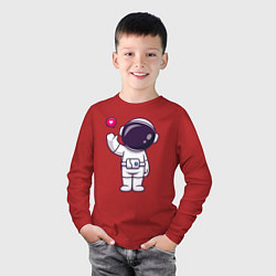 Лонгслив хлопковый детский Hello spaceman, цвет: красный — фото 2