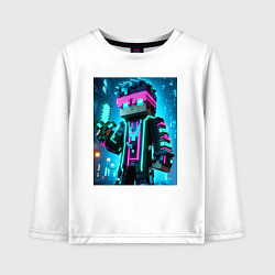 Детский лонгслив Minecraft - neon character ai art