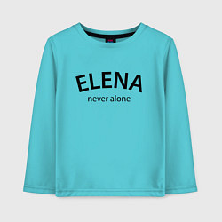 Лонгслив хлопковый детский Elena never alone - motto, цвет: бирюзовый