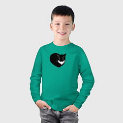 Лонгслив хлопковый детский Кот Максвел, цвет: зеленый — фото 2