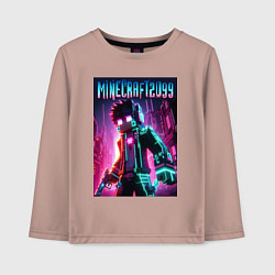 Лонгслив хлопковый детский Minecraft - ai art fantasy neon, цвет: пыльно-розовый