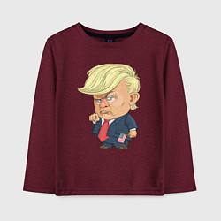 Лонгслив хлопковый детский Мистер Трамп, цвет: меланж-бордовый