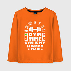 Лонгслив хлопковый детский Время спортзала, цвет: оранжевый