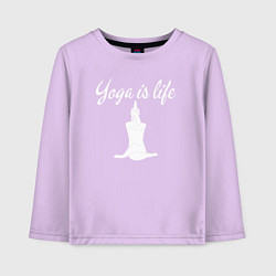 Лонгслив хлопковый детский Yoga is life, цвет: лаванда