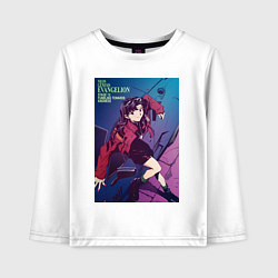 Лонгслив хлопковый детский Евангелион Мисато Кацураги, цвет: белый