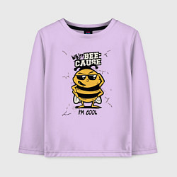 Лонгслив хлопковый детский Why bee cause im cool, цвет: лаванда