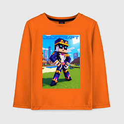 Лонгслив хлопковый детский Jotaro Kujo and Minecraft - collaboration, цвет: оранжевый