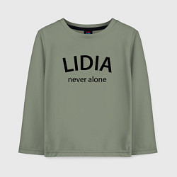 Лонгслив хлопковый детский Lidia never alone - motto, цвет: авокадо