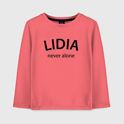 Лонгслив хлопковый детский Lidia never alone - motto, цвет: коралловый