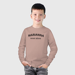 Лонгслив хлопковый детский Marianna never alone - motto, цвет: пыльно-розовый — фото 2