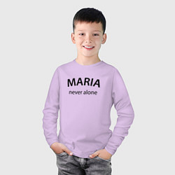 Лонгслив хлопковый детский Maria never alone - motto, цвет: лаванда — фото 2