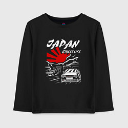Лонгслив хлопковый детский Jupan street life mitsubishi lancer, цвет: черный