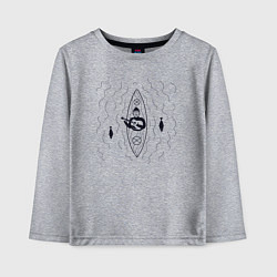 Лонгслив хлопковый детский Музыкант в лодке, цвет: меланж