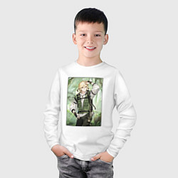 Лонгслив хлопковый детский Кавех Геншин, цвет: белый — фото 2