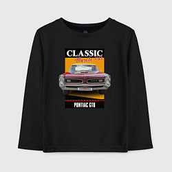 Лонгслив хлопковый детский Американский маслкар 60-х Pontiac GTO, цвет: черный