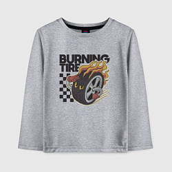 Лонгслив хлопковый детский Горящая покрышка, цвет: меланж