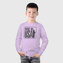 Лонгслив хлопковый детский Сделано в США, цвет: лаванда — фото 2