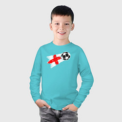 Лонгслив хлопковый детский Футбол Англии, цвет: бирюзовый — фото 2