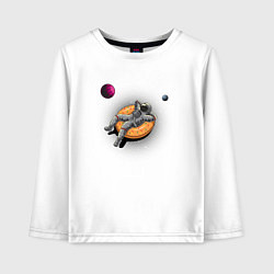 Детский лонгслив Космонавт на пончике