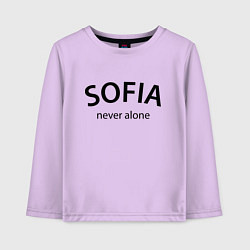 Лонгслив хлопковый детский Sofia never alone - motto, цвет: лаванда