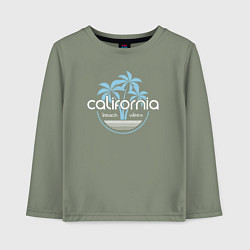 Лонгслив хлопковый детский California beach, цвет: авокадо