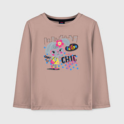 Лонгслив хлопковый детский Fashion chic girls, цвет: пыльно-розовый