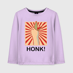 Лонгслив хлопковый детский Гусь honk, цвет: лаванда